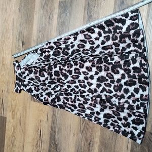 Leopard print pleated dress